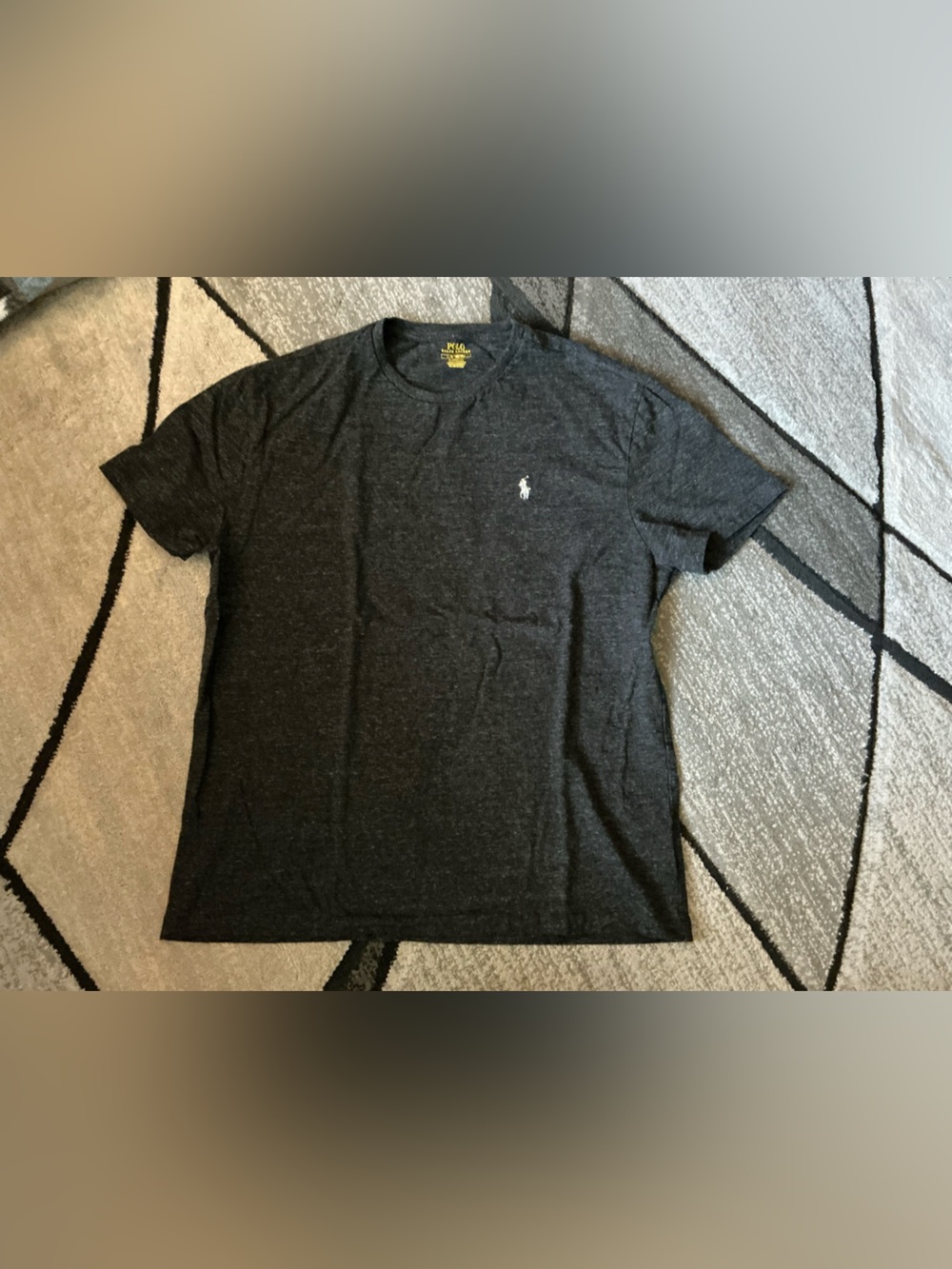 Size Large - Polo Ralph Lauren Heather Black Classic Fit Cotton Tee Shirt